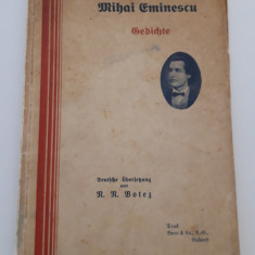 Carte veche Mihai Eminescu poezii carte in limba germana