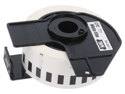 Bandă de folie albă 29mm x 15,24m cu text negru foto
