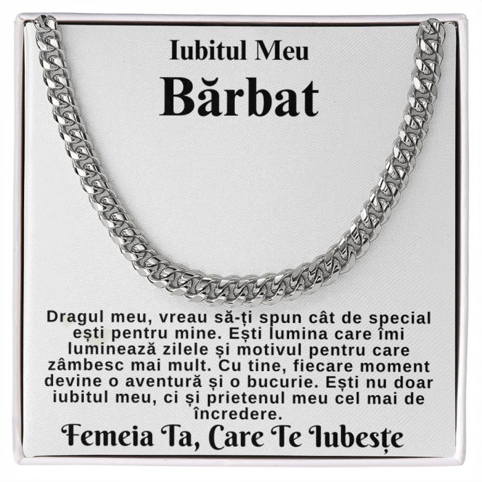 Lantisor pentru iubit, cadou cu mesaj personalizat