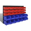 Set organizator plastic garaj, montare perete, 30 buc, albastru-roșu, vidaXL