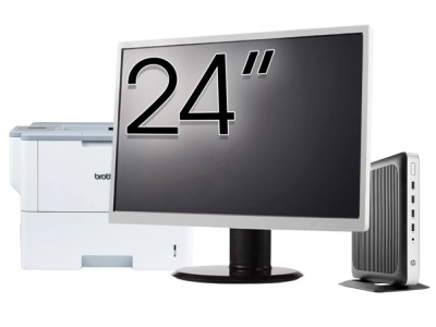 Pachet PC Second Hand HP T630 Thin Client, AMD GX-420GI 2.00GHz, 8GB DDR4, 32GB SSD Flash + Monitor 24&amp;amp;quot; &amp;amp; Imprimanta Brother HL-L6300DW NewTechno foto