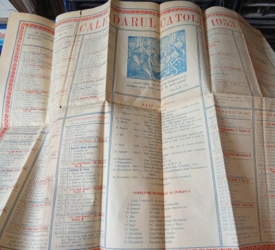 Act Calendar Catolic 1953 foto
