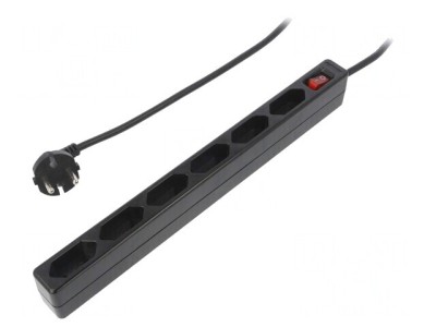 Prelungitor 6 Prize 250VAC 15A Negru foto