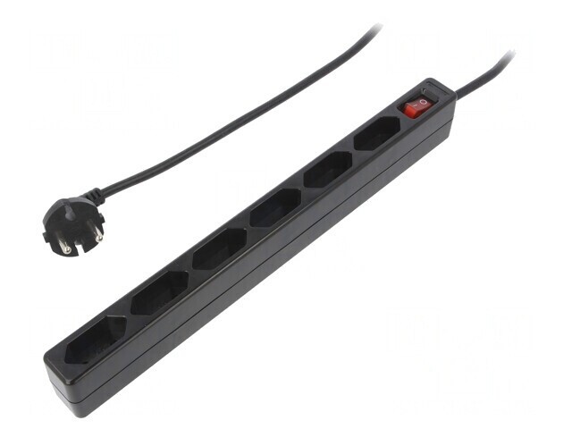 Prelungitor 6 Prize 250VAC 15A Negru