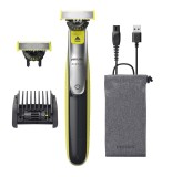 Aparat hibrid de barbierit si tuns barba PHILIPS OneBlade 360 QP2734/31, pieptene reglabil 5 in 1, reincarcabil, umed si uscat, 60 min, USB-A, husa,