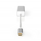 Adaptor retea USB-C tata - RJ45 mama, Gigabit, 0.2m, argintiu, Nedis