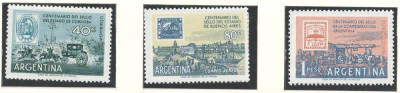 Argentina 1958 Mi 689/90 + 685 MNH - 100 de ani de timbre foto