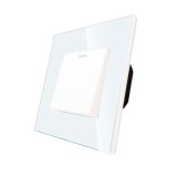 Intrerupator simplu Luxion LXD-MP001GF-W, incastrat, rama din sticla inclusa, alb