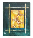 Cumpara ieftin Tablou abstract pictat manual, Dreptunghi, 60x50cm ulei pe panza cu zone in releif, gata de agatat pe perete