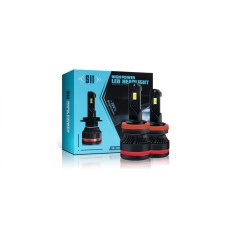 Set 2 LED-uri Auto H4 AutoREY&reg; Premium, 55w/bec , 20000 Lumeni, 6500K, AUTO, 12-24 Volti, CSP, Canbus, fara eroare de bec ars, Miez Cupru, Radiator Al