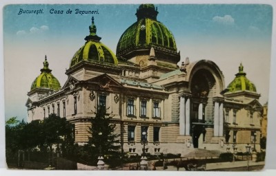 BUCURESTI , CASA DE DEPUNERI , CALEA VICTORIEI , CARTE POSTALA , INCEPUTUL SEC. XX foto