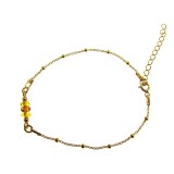 Bratara argint placata cu aur 24K si chihlimbar natural