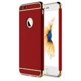 Cumpara ieftin Husa iPhone 8 Plus MyStyle Elegance Luxury 3in1, Protectie Completa, Anti-zgarieturi, Bumper Crom Rosu