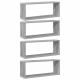Cumpara ieftin Rafturi de perete cub, 4 buc., gri sonoma, 60x15x23 cm, lemn