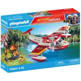 Playmobil Act!on Heroes - Avion antiincendiu, cu functie de stingere