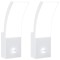 Lampi exterioare de perete LED/senzor 2 buc alb aluminiu turnat