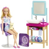 Set de joaca Barbie Self Care, Papusa Barbie, O zi la salonul de cosmetica, Mattel