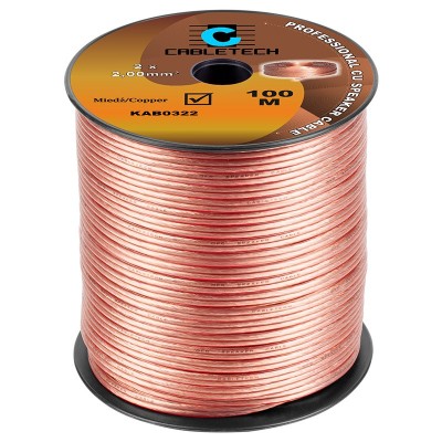 Cablu difuzor 2x2mm cupru transparent 1m la rola Cabletech KAB0322 foto