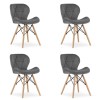 Set 4 scaune stil scandinav, Artool, Lago Velvet, catifea, lemn, gri, 47x36x73.5 cm