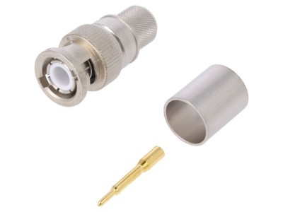 Conector BNC tată 50&amp;Omega;, crimp, aurit foto