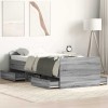 VidaXL Cadru de pat cu tăblie la cap/picioare, gri sonoma, 75x190 cm 3203822