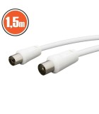 Cablu COAXIAL tata - COAXIAL mama 1.5m alb 20112, Oem