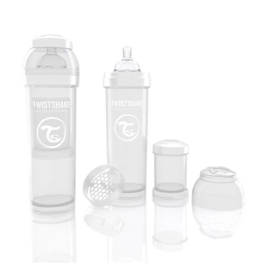 Biberon Twistshake Anti - Colici 330 ml Alb FitLine Training