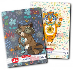 Caiet A5, 24 file, 80g/mp, Tip II, Cute Animals Premium Herlitz foto