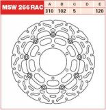 Disc fr&acirc;nă flotant față, 310/102x5mm 6x120mm, diametru gaură de centrare 8,5mm, spacing 0 compatibil: SUZUKI GSX-R 1000/1000A/600/750 2008-2016, Trw