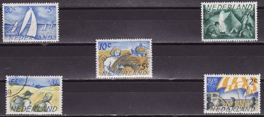 C1846 - Olanda 1949 - Yv.504-8 5v.stampilat,serie completa