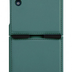 Husa Protectie Nillkin Qin Series Piele Ecologica pentru Samsung Galaxy Z Flip5, Verde inchis