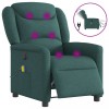 VidaXL Fotoliu electric de masaj rabatabil, verde &icirc;nchis, textil