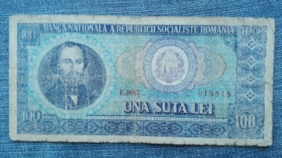 100 Lei 1966 Romania / seria 018818 foto