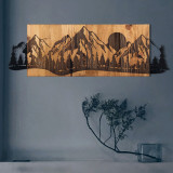 Decoratiune de perete, Sundown, lemn/metal, 75.5 x 24.5 cm, negru/maro, Enzo