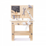 Set banc de lucru cu scule din lemn, atelier pentru copii, 45cm x 26cm x 67cm