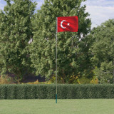 VidaXL Steag Turcia și st&acirc;lp din aluminiu, 5,55 m