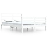 Cumpara ieftin Cadru de pat, alb, 160x200 cm, lemn masiv de pin