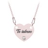 Claudia - Colier personalizat inimioara din argint 925 placat cu aur roz