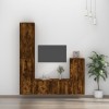 VidaXL Set dulapuri TV, 4 piese, stejar fumuriu, lemn prelucrat 3188795