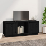 Comoda TV, negru, 110,5x35x44 cm, lemn masiv de pin GartenMobel Dekor, vidaXL