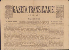 Z291 Ziarul Gazeta Transilvaniei din 2 mai 1902 Brasov foto