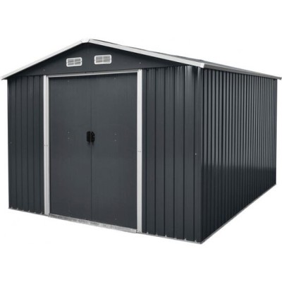Casuta/magazie/sopron de gradina pentru depozitare unelte, metal, antracit, 301x303x214 cm, Strend Pro GartenVIP DiyLine foto