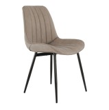 Cumpara ieftin Scaun piele ecologica taupe metal negru Hazal 49x57x85 cm