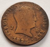 Spania, 8 Maravedis Ferdinand VII 1825, Europa