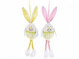 Cumpara ieftin Set 2 figurine Iepurasi suspendabili din textil 6x18 cm