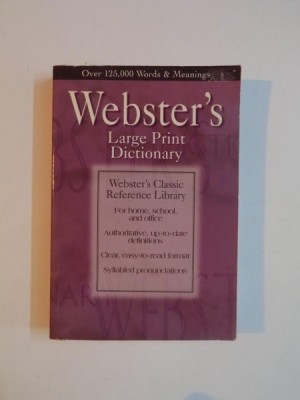 WEBSTER&amp;#039;S LARGE PRINT DICTIONARY 1997 foto