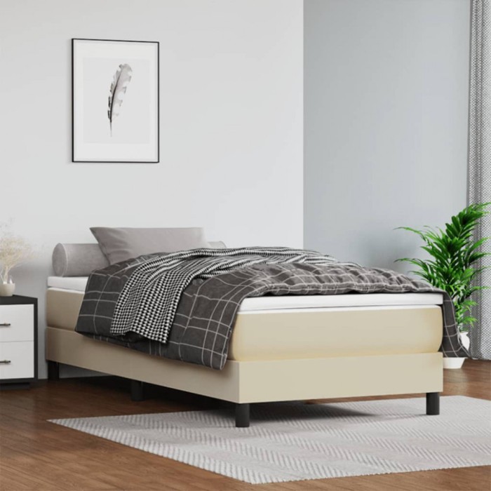 vidaXL Cadru de pat, crem, 80x200 cm, piele ecologică 3120666