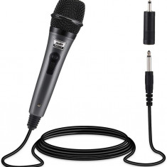 Microfon karaoke cardioid dinamic pentru acasă Mkey, cablu XLR de 13 ft Microfon