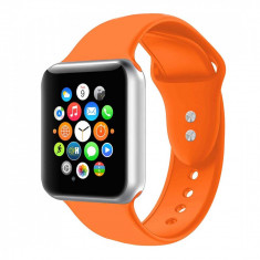 Curea silicon Edman compatibila Apple Watch 3, 42mm, portocaliu foto