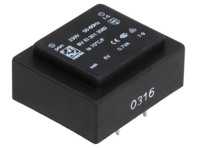 Transformator PCB &amp;icirc;ncapsulat 0,7VA 230V 6V foto